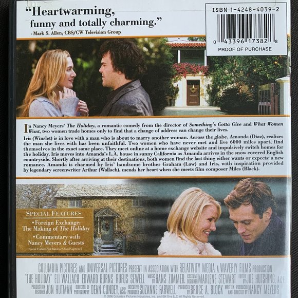 3 DVDs:The Notebook, P.S. I Love You, & The Holiday (2 Rom. Comedies and 1 Rom.) - Picture 4 of 4